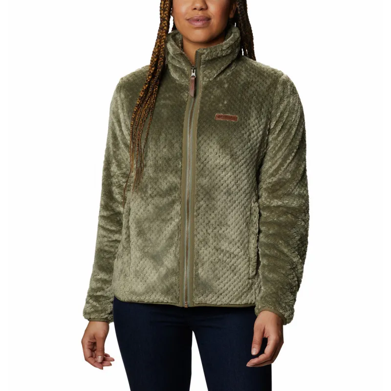 Giacca in pile da donna Columbia Fire Side Sherpa (verde pietra)