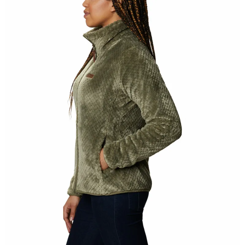 Giacca in pile da donna Columbia Fire Side Sherpa (verde pietra)
