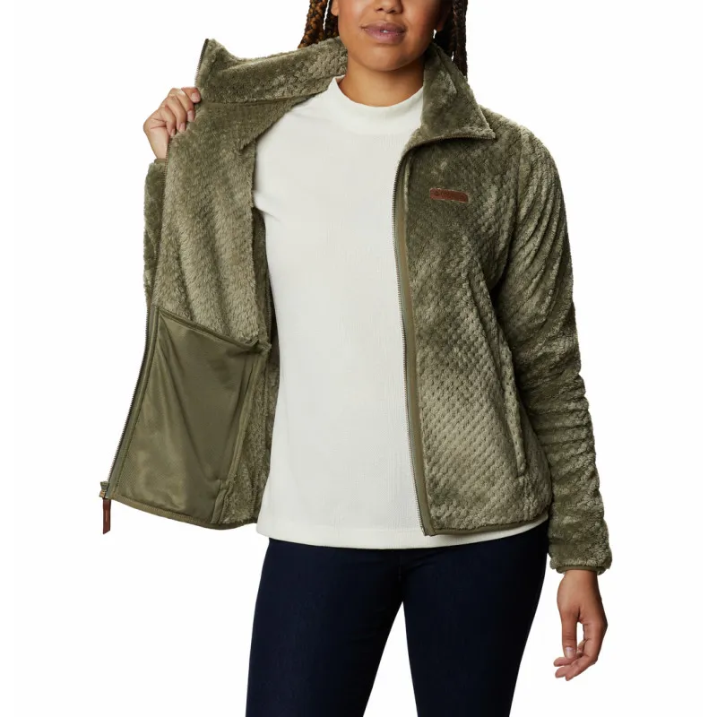 Giacca in pile da donna Columbia Fire Side Sherpa (verde pietra)