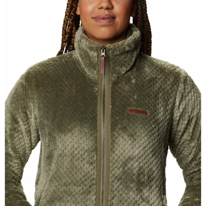 Giacca in pile da donna Columbia Fire Side Sherpa (verde pietra)