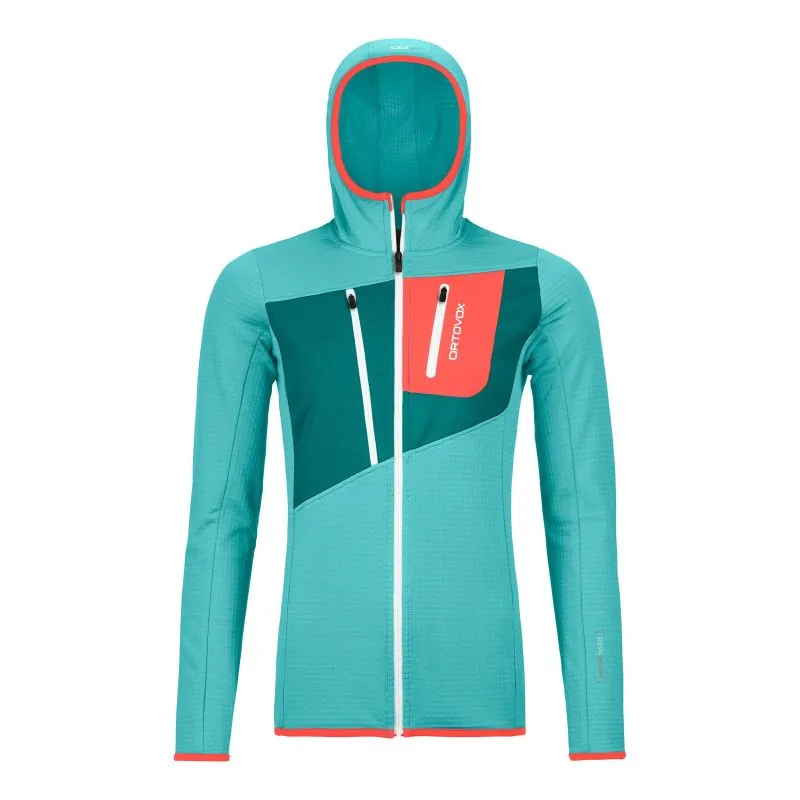 Giacca in pile da donna Ortovox Fleece Grid Hoody (Ice waterfall)