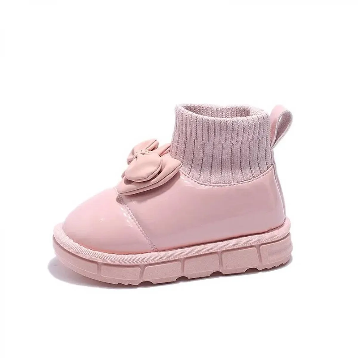 Nuovo 2024 Stivali da neve per ragazza Peluche per bambini Scarpe invernali per bambini Bowknot Pu Scarpe in pelle Antiscivolo P