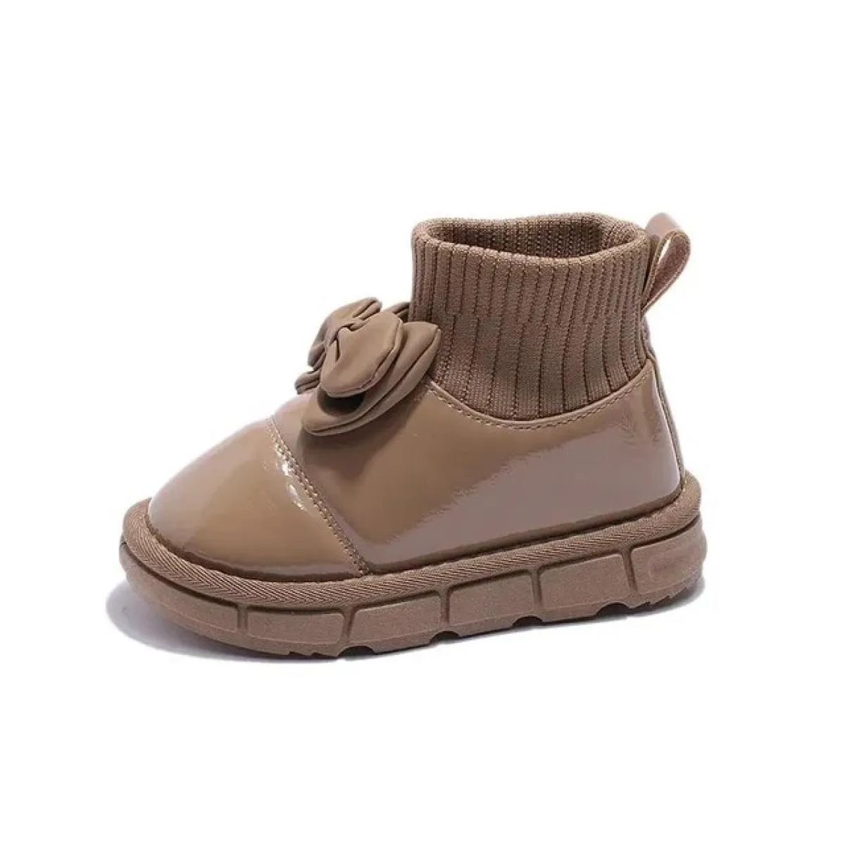Nuovo 2024 Stivali da neve per ragazza Peluche per bambini Scarpe invernali per bambini Bowknot Pu Scarpe in pelle Antiscivolo P