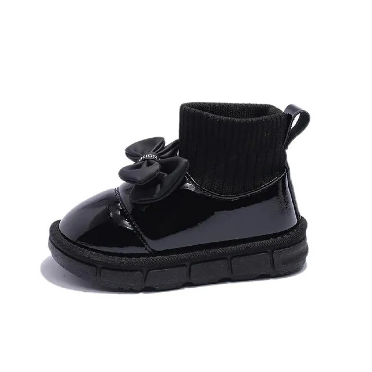 Nuovo 2024 Stivali da neve per ragazza Peluche per bambini Scarpe invernali per bambini Bowknot Pu Scarpe in pelle Antiscivolo P