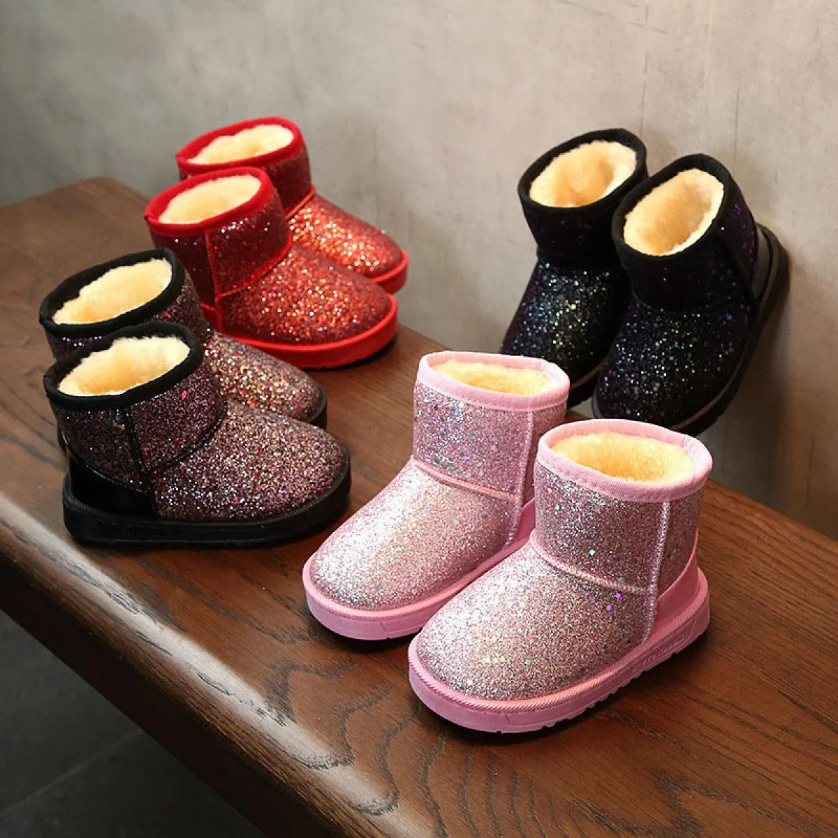 Nuovo arrivo Bling scarpe invernali per ragazze peluche stivali da bambino per bambini bambini che tengono al caldo stivali da n