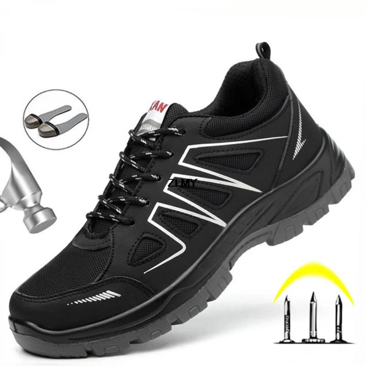 Scarpe antinfortunistiche da costruzione Stivali da lavoro antinfortunistici con punta in acciaio Scarpe da lavoro traspiranti a