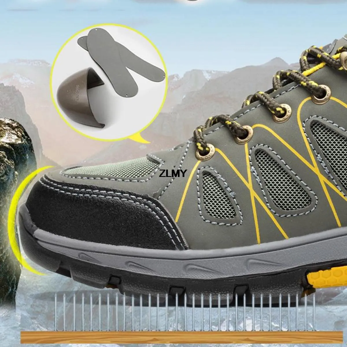 Scarpe antinfortunistiche da costruzione Stivali da lavoro antinfortunistici con punta in acciaio Scarpe da lavoro traspiranti a