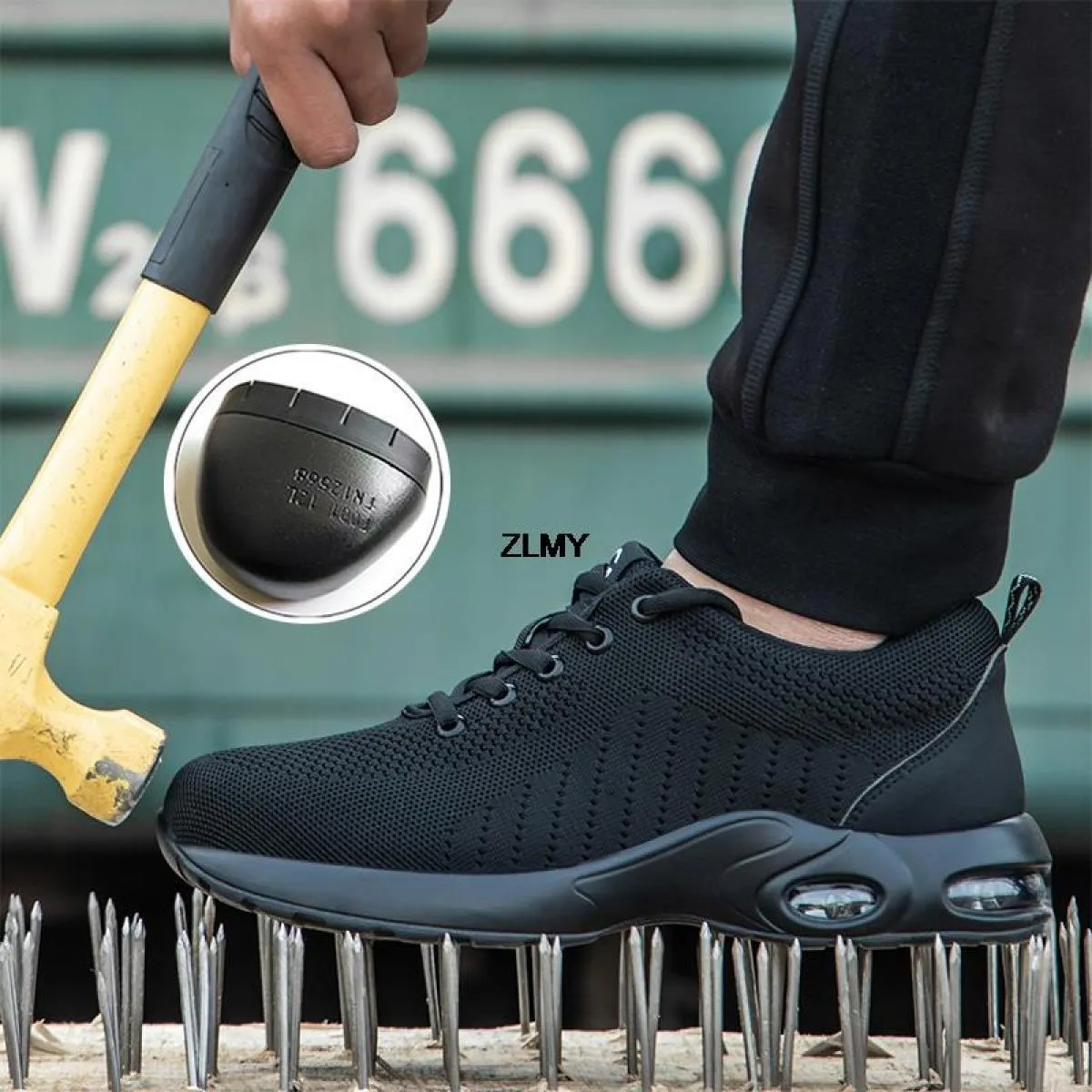 Scarpe antinfortunistiche da uomo con cuscino d'aria per uomo Stivali antinfortunistici da lavoro con punta in acciaio Scarpe da
