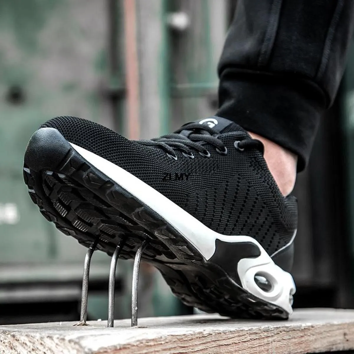 Scarpe antinfortunistiche da uomo con cuscino d'aria per uomo Stivali antinfortunistici da lavoro con punta in acciaio Scarpe da