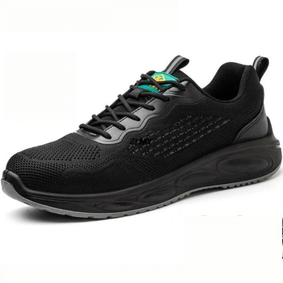 Scarpe antinfortunistiche nere da uomo Sneaker con punta in acciaio Scarpe da lavoro piatte Stivali da lavoro antinfortunistici