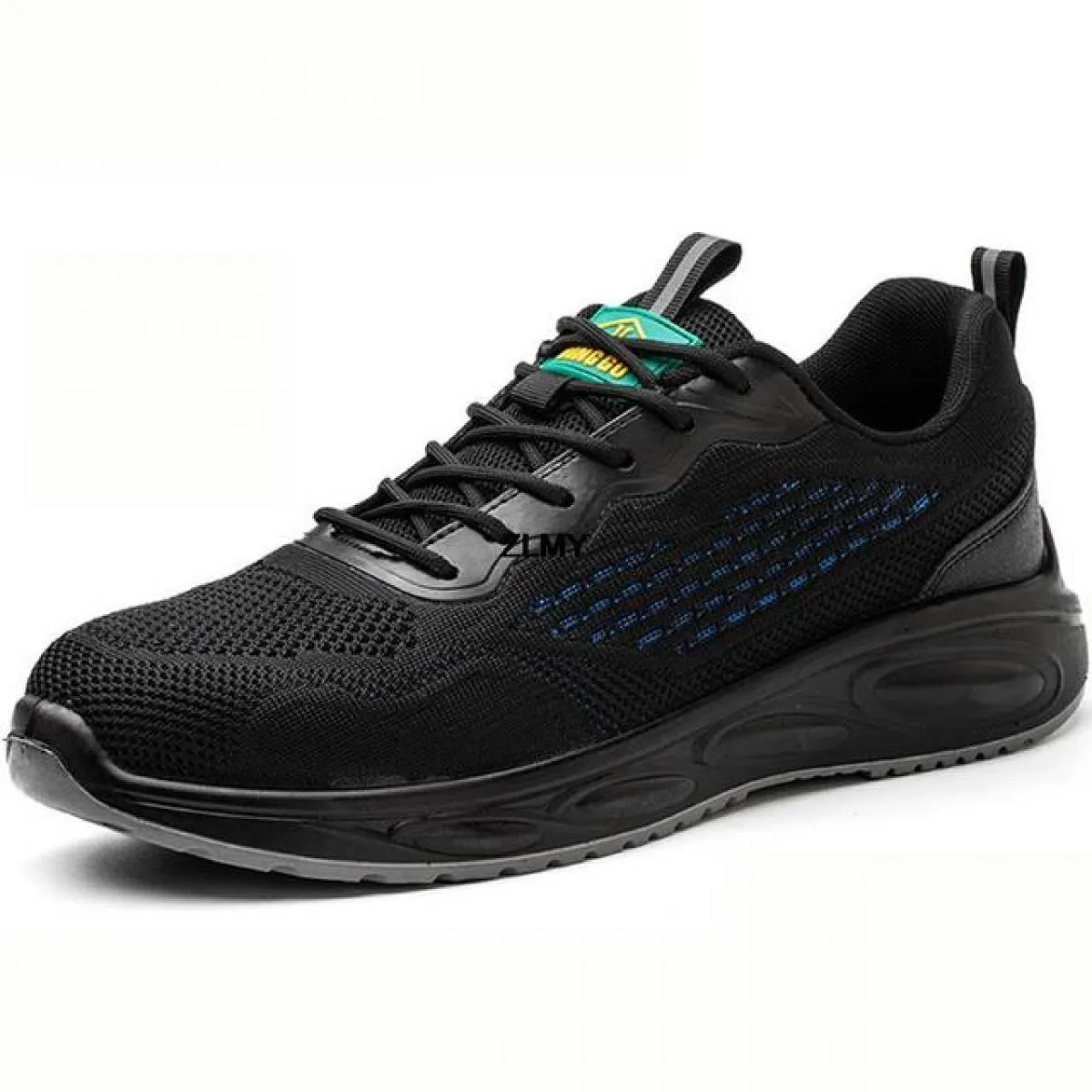 Scarpe antinfortunistiche nere da uomo Sneaker con punta in acciaio Scarpe da lavoro piatte Stivali da lavoro antinfortunistici