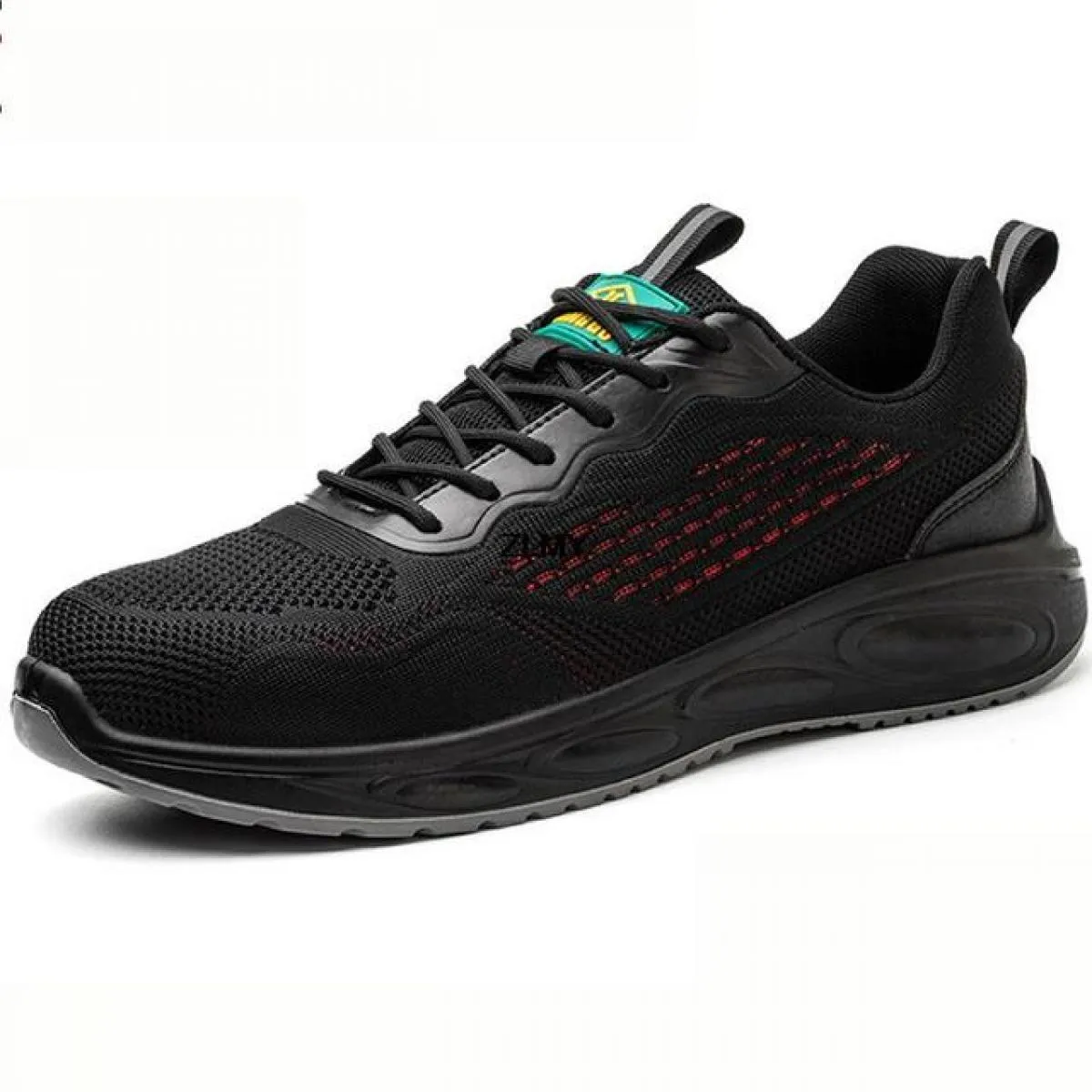 Scarpe antinfortunistiche nere da uomo Sneaker con punta in acciaio Scarpe da lavoro piatte Stivali da lavoro antinfortunistici