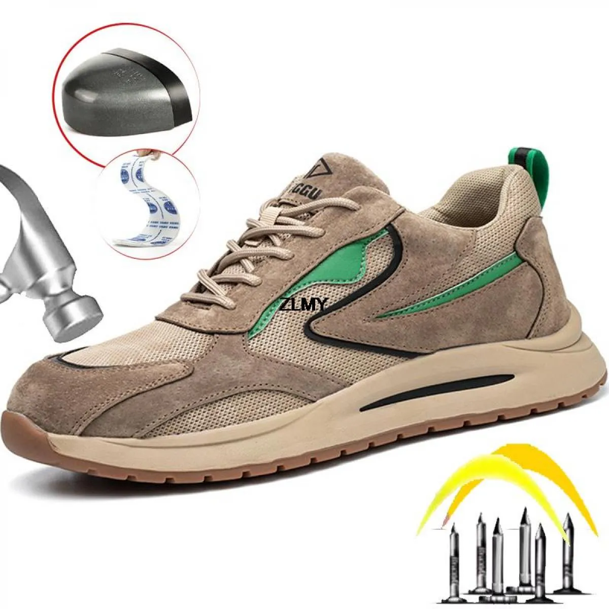Sneaker con punta in acciaio traspirante Scarpe antinfortunistiche da uomo Scarpe da lavoro antiforatura Uomo Stivali antinfortu