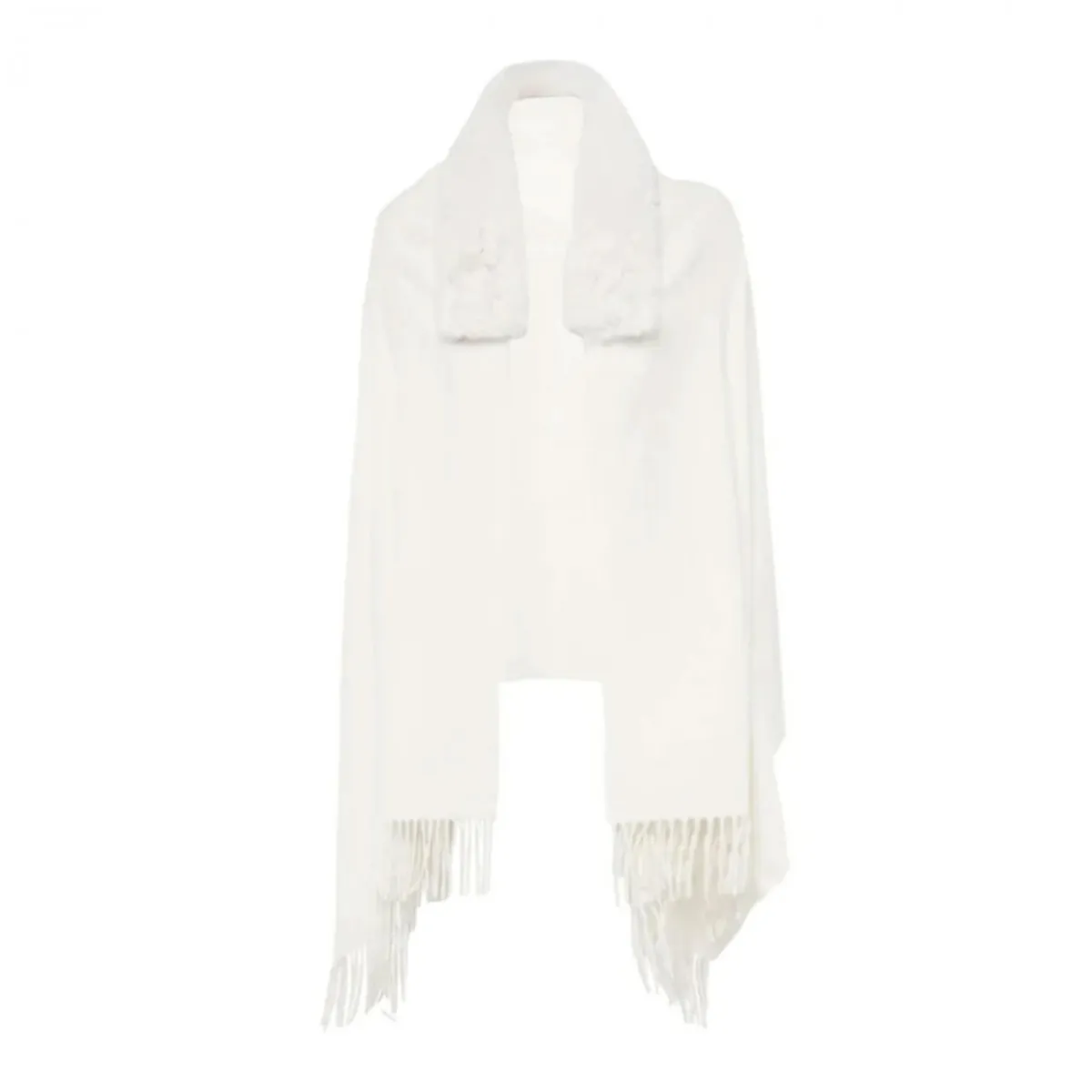 Stola In Maglia Con Faux Fur