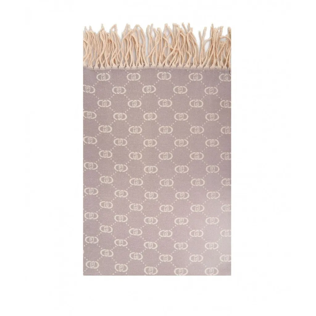 Stola jacquard con logo grigio