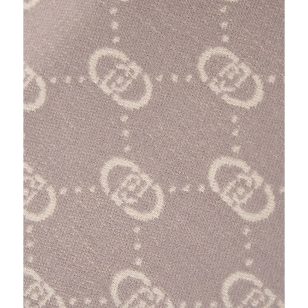 Stola jacquard con logo grigio