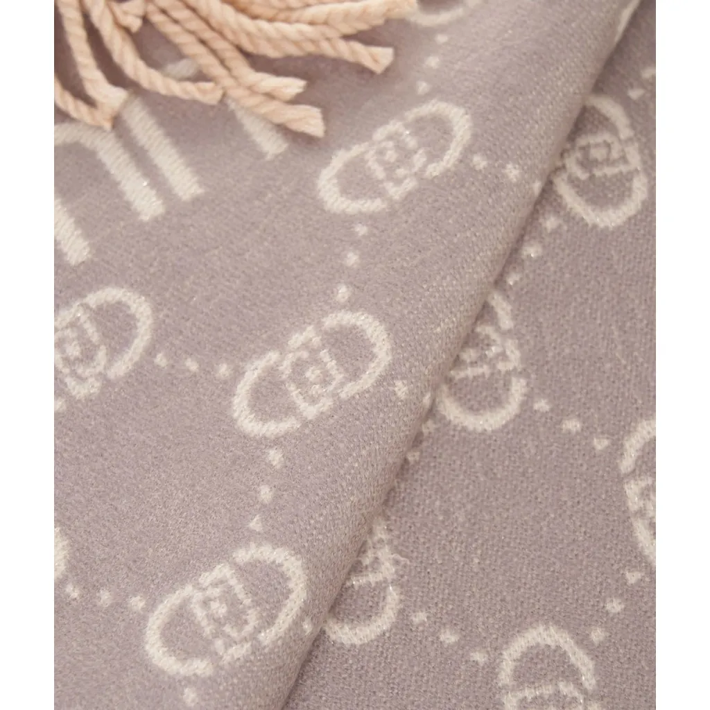 Stola jacquard con logo grigio