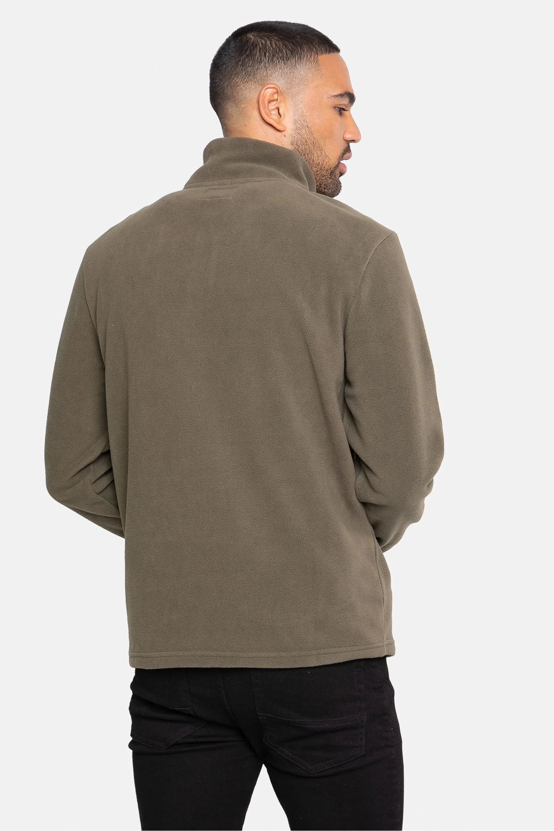 Threadbare - Felpa in pile con zip a 1/4